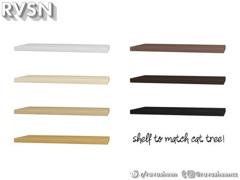 RAVASHEEN's Meow-dern Wide Shelf Sims 4 Wall Shelf Cc, Sims 4 Cc Built In Shelves, Sims 4 Cc Shelves, Ts4 Clutter, Sims 4 Clutter, Child Clothes, Black Shelves, Sims 4 House Design, Pantry Shelf