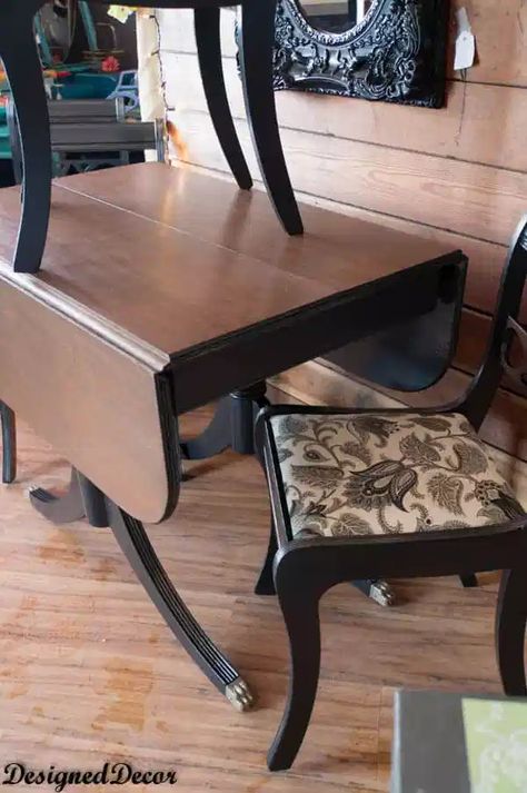 Duncan Phyfe Table, Dining Table Makeover, Duncan Phyfe, Drop Leaf Dining Table, Modern Masters, Table Makeover, Drop Leaf Table, Refurbished Furniture, Leaf Table