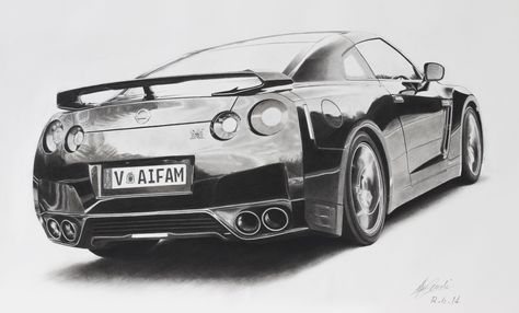 Nissan GTR R35 (Charcoal) By - Ali D Amadi R35 Drawing, Gtr R35 Drawing, Gtr Drawing, Nissan Gtr 35, Gtr 35, Nissan R35, Aesthetic Drawings, Nissan Gtr R35, Gtr R35