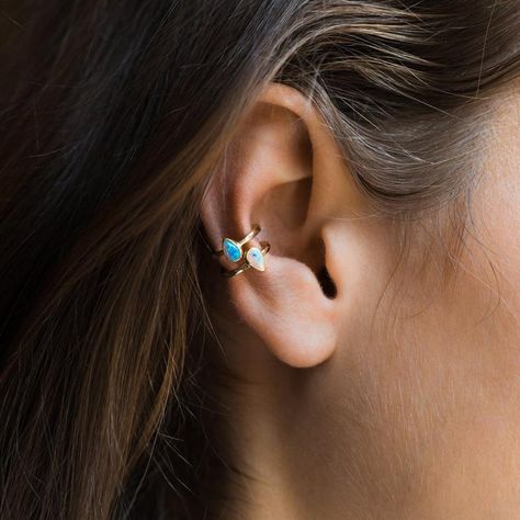 Nolan Ear Cuff in Gold with White Opal New Piercing, Conch Jewelry, Local Eclectic, Ear Style, Ear Party, Piercing Shop, Conch Piercing, Ear Candy, Vermeil Jewelry