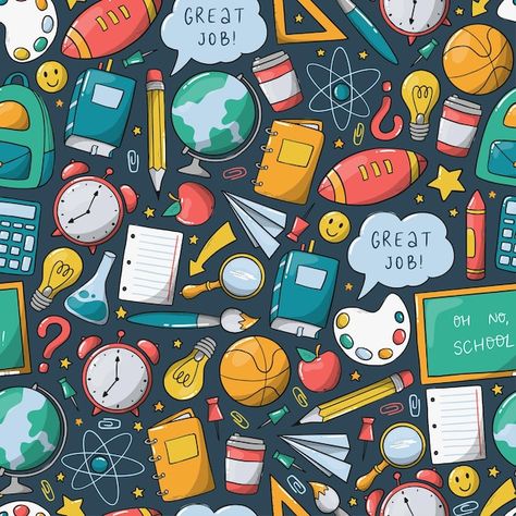 School seamless pattern with hand drawn ... | Premium Vector #Freepik #vector #pencil-doodle #book-drawing #school-equipment #pen-drawing School Aesthetic Wallpaper, Back To School Pattern, School Sketch, School Doodle, Wrapping Paper Wallpaper, School Wallpaper, English Wallpaper, Hand Drawn Doodles, Book School