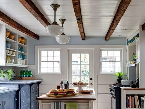 5 Ideas for Faux Wood Beams - This Old House Beam In Kitchen, Faux Ceiling Beams, Exposed Beams Ceiling, Wooden Beams Ceiling, Farmhouse Style Bedrooms, Faux Beams, Faux Wood Beams, Wood Beam Ceiling, Kitchen Ceiling