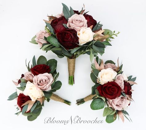 Wedding Flowers Burgundy, Gold Wedding Bouquets, Burgundy Wedding Flowers, Ivory Bouquet Wedding, Burgundy And Blush Wedding, Gorgeous Wedding Bouquet, Burgundy Bouquet, Boho Wedding Bouquet, Blush Bouquet