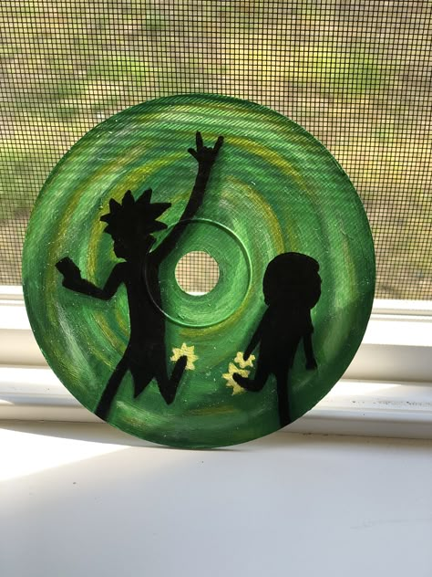 hand painted rick and morty Diy Rick And Morty, Rick And Morty Diy Gift Ideas, Rick And Morty Crafts, Rick And Morty Room Decor Diy, Rick And Morty Painting Acrylic, Mini Canvas Art Rick And Morty, Rick And Morty Room Decor, Rick And Morty Record Painting, Rick And Morty Painting