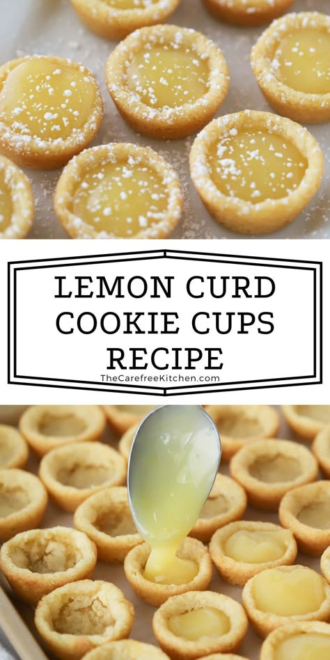 Lemon Bar Cookie Cups, Lemon Curd Cookies Recipe, Soft Sugar Cookie, Homemade Lemon Curd, Cookie Cups Recipe, Dessert Oreo, Lemon Bar, Lemon Curd Recipe, Curd Recipe