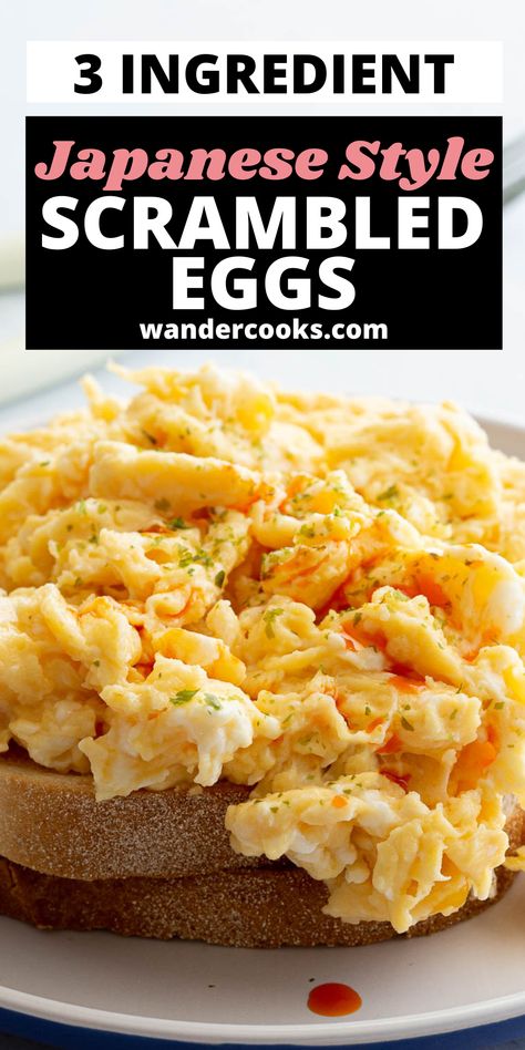 Just 3 ingredients are all you need for the creamiest miso butter scrambled eggs ever! Whip up this Japanese inspired breakfast in only 10 minutes. Asian Scrambled Egg Recipes, Japanese Scrambled Eggs, Miso Breakfast, Ways To Cook Eggs, Healthy Asian Recipes, Miso Butter, Easy Japanese Recipes, Easy Asian Recipes, Easy Asian