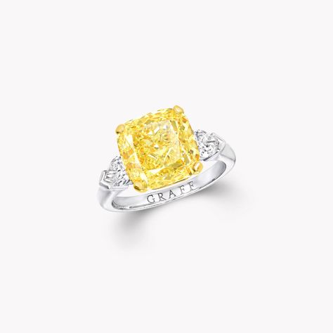 Promise Cushion Cut Yellow Diamond Engagement Ring | Graff Graff Ring, Graff Engagement Ring, Diamond Shaped Engagement Ring, Graff Diamonds, Pink Diamond Engagement Ring, Yellow Diamonds Engagement, Bridal Jewels, Pear Diamond Engagement Ring, Pink Engagement Ring