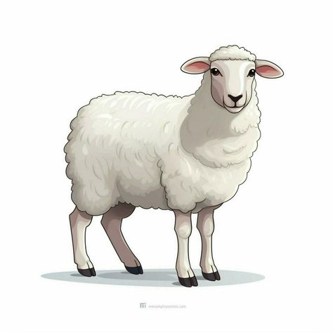 Sheep Vector Illustration, Sheep Cartoon Images, Sheep Vector, Sheep Cartoon, Sheep Illustration, 2d Cartoon, Ramadan Background, Christmas Disney, Pictures Of Jesus Christ