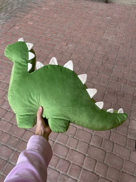 Velvety soft handmade dinosaur plushie Dinosaur Pillow Diy, Dinosaur Pillow Pattern, Dino Pillow, Dinosaur Themed Room, Dinosaur Plushie, Dinosaur Pillow, Themed Room Decor, Plushie Pillow, Handmade Dinosaur