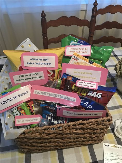 CoWorker Goodbye Gift Goodbye Gifts For Coworkers Diy Basket, Boss Goodbye Gift Ideas, Basket For Coworker Leaving, Farewell Basket For Coworker, Boss Leaving Gift Ideas, Coworker Leaving Gift Basket, Coworker Leaving Gift, Farewell Gift For Colleague, New Job Survival Kit