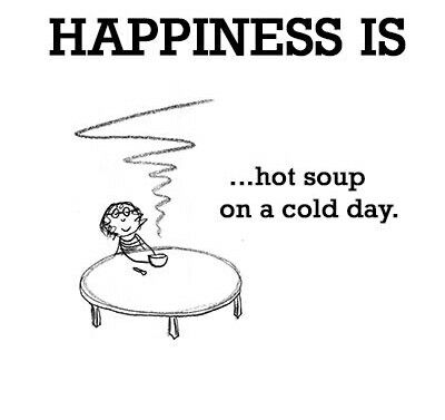 My Happiness Is Hot Soup On A Cold Day. Soup Quotes, Cute Happy Quotes, What Is Happiness, Happy Me, Happiness Project, Hot Soup, What Makes You Happy, Happy Thoughts, Happiness Is