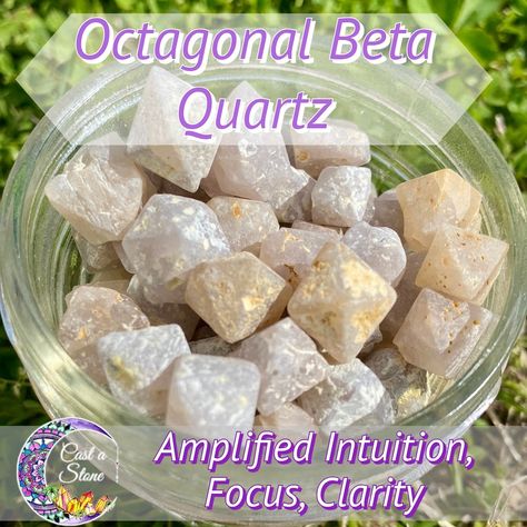 Octagonal Beta Quartz naturally grows in octagons! These naturally geometric stones are revered for their abilities to enhance clarity, amplify intuition, and empower you to manifest your dreams. ✨ … Stop in today or shop online! We are open ☀️ Mondays thru Sundays 10AM - 5PM 🌙 Always open 24 hours a day at Castastone.com! https://linktr.ee/cast_a_stone #fypage #crystals #crystalhealing #crystalmagic #quartz #shopsmall #supportlocal #smallbusiness #womanownedbusiness #familyowned #giftidea... Beta Quartz, Geometric Stone, Manifest Your Dreams, Crystal Magic, Dreaming Of You, It Cast, Crystals, Stone, Quick Saves