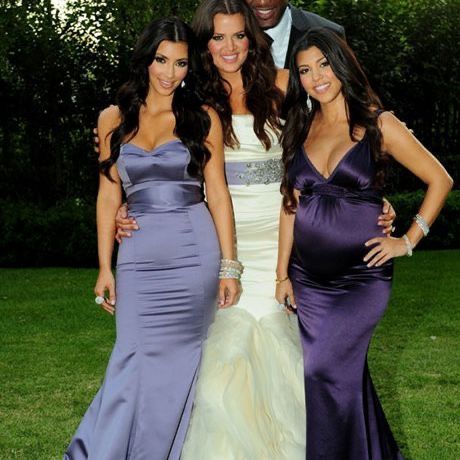 Khloe Kardashian Wedding Dress, Khloe Kardashian Wedding, Kardashian Wedding Dress, Khloe And Lamar, Young Kim Kardashian, Kardashian Wedding, Pregnant Bridesmaid, Nick And Jess, Kardashian Sisters