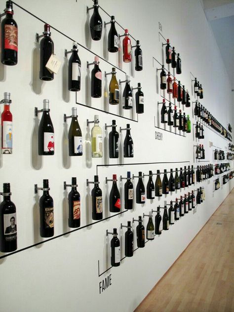 Wine Shop Interior, Wine Wall Decor, Wine Bottle Display, Wine Bottle Wall, Wine Cellar Design, Cellar Design, Bottle Display, Wine Wall, Bottle Wall