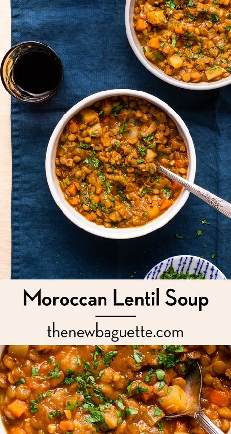 Moroccan Green Lentil Soup Recipe (Inspired by Pret a Manger) Green Lentil Soup Recipe, Middle Eastern Lentil Soup Recipe, Green Lentil Recipes, Green Lentil Soup, Moroccan Lentil, Moroccan Lentil Soup, Moroccan Soup, Moroccan Green, Quick Soup Recipes