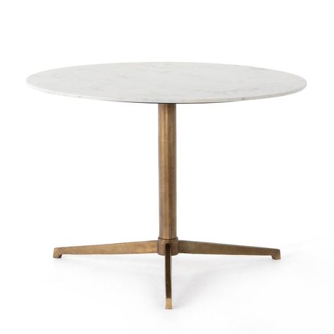 Helen Round Bistro Table – BURKE DECOR Round Bistro Table, Marble Bistro Table, Modern Dining Table, Bistro Table, Burke Decor, Mid Century Modern Design, Round Dining, Round Dining Table, Raw Brass