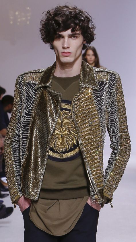 Oussama Guessoum, Rock Costume, Mens Party Wear, Concert Style, Museum Fashion, Balmain Men, Menswear Runway, Concert Fashion, Swag Outfits Men