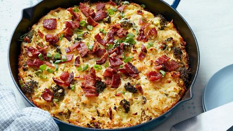 This casserole is a riff on a Swiss rosti. It tastes like a loaded baked potato and has the crispness of hash browns. Make Ahead Casseroles, Vegetable Casserole Recipes, Breakfast Casserole Recipe, Spinach Casserole, Hashbrown Casserole, Breakfast And Brunch, Breakfast Casserole Easy, Vegetable Casserole, Hash Brown Casserole