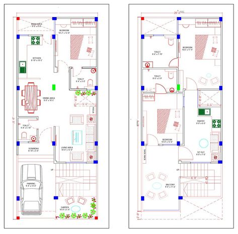 house plan 20x50 House Plans South Facing, 20x50 House Plans, South Facing House Plan, Toilet Garden, 20 50 House Plan, Indore City, South Facing House, Build Your House, Beautiful House Plans