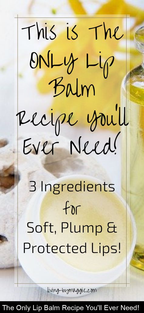 The best DIY lip balm recipe for soft, plump, and protected lips. Moist but not watery, protective but not waxy. Only 3 ingredients! Home Made Chapstick, Lip Gloss Diy Recipes, Beeswax Lip Balm Recipe, Organic Lip Balm Recipe, Diy Lip Mask, Healing Lip Balm, Homemade Lip Balm Recipe, Lip Balm Recipe, Diy Lip Balm Recipes