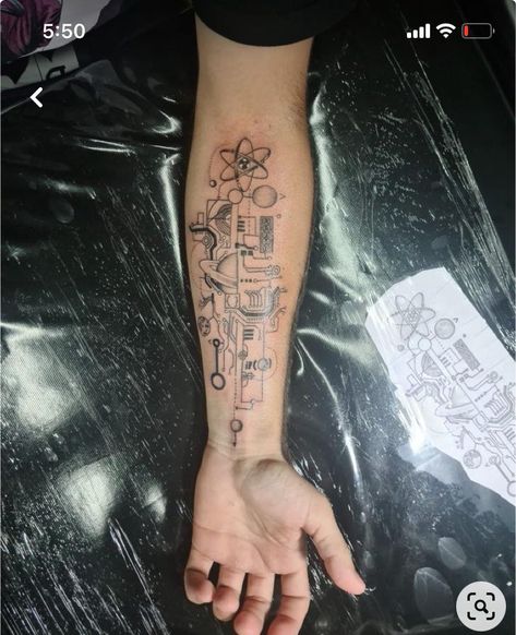 Computer Science Tattoo, Computer Tattoo, Physics Tattoos, Skin Doodles, Moving On Tattoos, Science Tattoo, Ufo Tattoo, Mechanic Tattoo, Round Of Applause