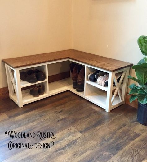 Corner Shoe Storage Ikea, Shoe Corner Storage, Corner Shoe Bench, Corner Mudroom Bench, Corner Shoe Storage, Corner Entryway Bench, Banquette Seating With Storage, Boots Storage, Boot Bench