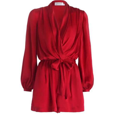 ZIMMERMANN Sueded Silk Wrap Playsuit (3.793.065 IDR) ❤ liked on Polyvore featuring jumpsuits, rompers, dresses, playsuit, jumpsuit, zimmermann, suede jumpsuits, long-sleeve rompers, silk jumpsuit and sleeved jumpsuit Romper Dresses, Red Fitted V-neck Jumpsuits And Rompers, Casual Red V-neck Jumpsuits And Rompers, Suede Jumpsuit, Draped Jumpsuit, Red Playsuit, Silk Playsuit, Wrap Playsuit, Jumpsuit Long