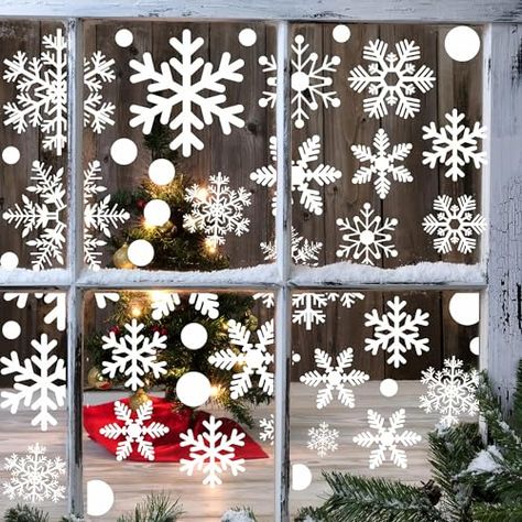 You will get: 321 Pcs 9 sheets Christmas window clings for glass windows, each 11.8x7.8 inch, all in one bag. christmas decorations 3 different designs, each sheet of paper contains 18 white snowflakes. Holiday window clings add to the festive atmosphere and more fun. Wipe the place to be posted with a damp towel before use, and take it with the christmas stickers without leaving a trace. Snowflake window clings can be reused, just put christmas clings flat in a cool place when not in use. Christmas Window Clings, Thanksgiving Decals, Thanksgiving Party Decor, Wonderland Decorations, Winter Wonderland Decorations, Christmas Window Stickers, Snowflake Sticker, Winter Window, Christmas Window Decorations