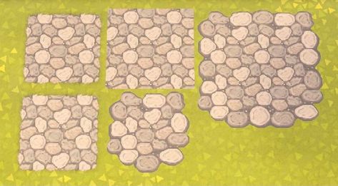 Animal Crossing Custom Path Stone, Stone Border Animal Crossing, Stone Path Border Animal Crossing, Rock Pattern Animal Crossing, Animal Crossing Ground Patterns Stone, Stone Paths, Rock Floor, Cobblestone Path, Acnh Paths