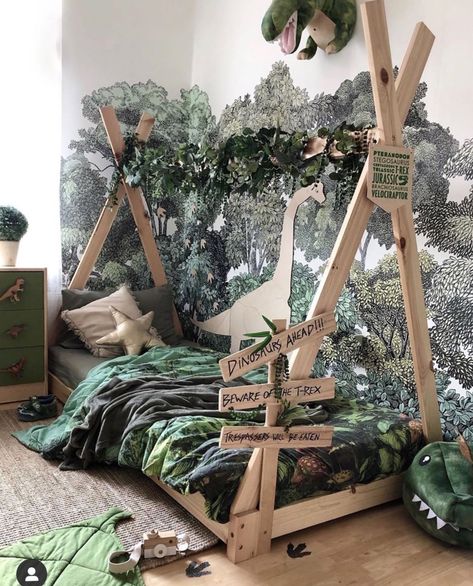 Kids Bedroom Themes, Jungle Themed Bedroom, Boy Room Themes, Boys Bedroom Themes, Bedroom Ideas For Couples Modern, Dinosaur Room, Finally Happy, Toddler Boys Room, Playful Decor