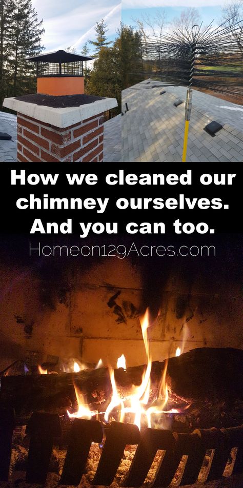 How we cleaned our chimney ourselves Diy Chimney Sweep, How To Clean Fireplace, Chimney Maintenance, Diy Chimney, Fireplace Cleaner, Fireplace Redo, House Maintenance, Clean Fireplace, Chimney Cleaning