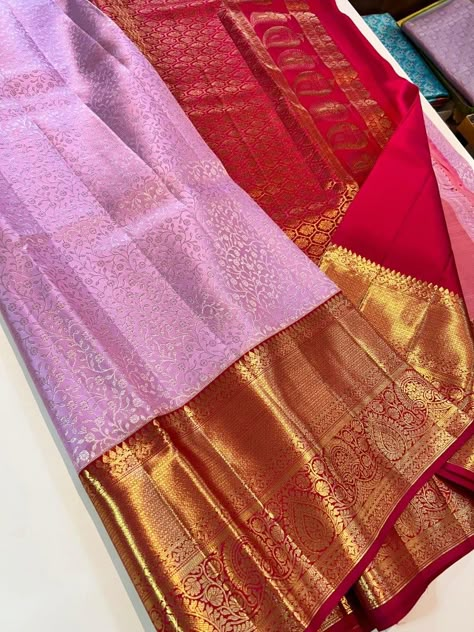 Kanjivaram Sarees Silk Bridal, Pattu Sarees Latest Collection, Lavender Silk Saree, Fancy Sarees With Price, Latest Mehndi Designs Wedding, Mehndi Designs Wedding, Saree Combination, Silk Half Saree, Saree Outfit