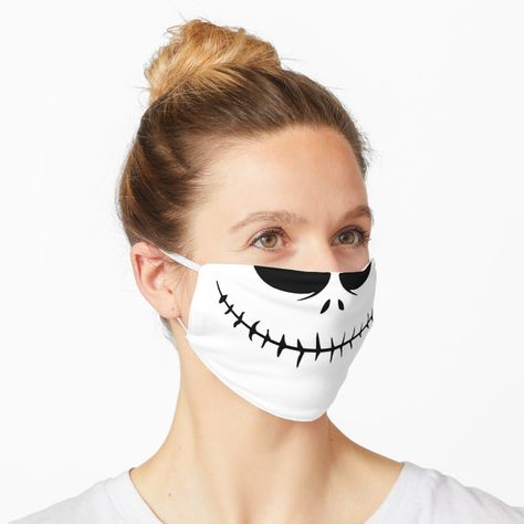 Jack Skellington Mask, Jack Skellington Faces, The Mask Costume, Halloween Tattoo, Steve Job, Trendy Face Masks, N95 Mask, Halloween Face Mask, Face Mask Fashion