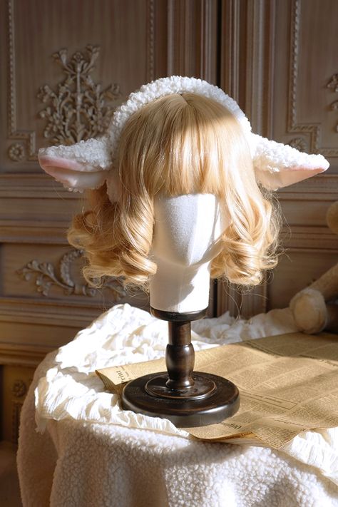 Original design sheep kc Lolita hand made headband lamb ears animal headdress|Costume Accessories| - AliExpress Cottagecore Hat, Sheep Costumes, White Beret, Sheep Ears, Kawaii Hat, Hair Accessories Bun, Cat Ear Headband, Hair Accessories Collection, Nurse Hat