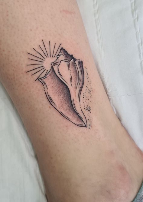 Conch Tattoo, Conch Shell Tattoo, Shell Tattoo, Seashell Tattoos, Shell Tattoos, Forearm Sleeve Tattoos, Friendship Tattoos, Leg Tattoos Women, Dainty Tattoos