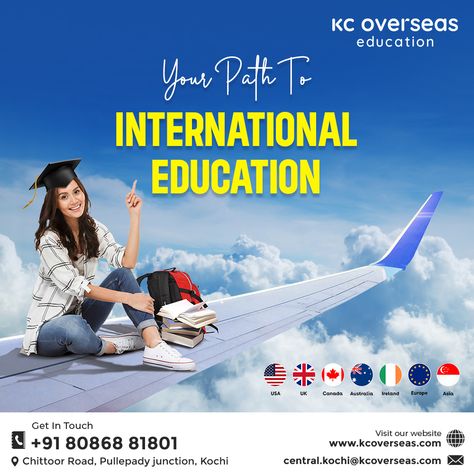 Study Abroad at Top International Universities.🌏✈️ 📚🎓Dreaming of pursuing higher education in top-notch universities around the world? Unlock the Best Study Abroad Opportunities with Our Expert Guidance. Apply✍️ for upcoming intakes✈ Connect with us to make your study abroad dreams a reality. 📞 +91 8086881801 📍KC Overseas, Kochi (Pullepady) 🌐 www.studies-overseas.com 💬 WhatsApp: wa.link/347gl1 #KCOverseasEducation #StudyAbroad #GlobalOpportunities Study Abroad Tips, Study Abroad Creative Ads, Study Abroad Travel, Dream Studies, British House, Abroad Travel, Motion Poster, International University, Overseas Education