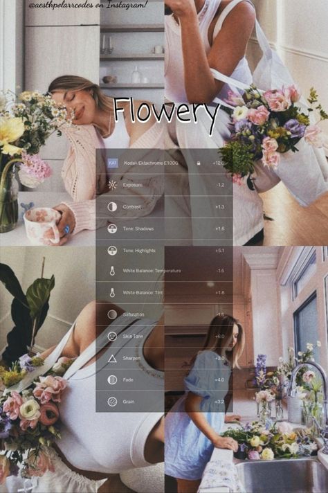 Natural Vsco Preset, Vsco Free Filters Natural, Lightroom Flower Editing, Spring Vsco Filters, Vsco Bright Filter, Vsco Filter Presets, Vsco Filter Clean, Vsco Filter Ideas, Vsco Filter Aesthetic
