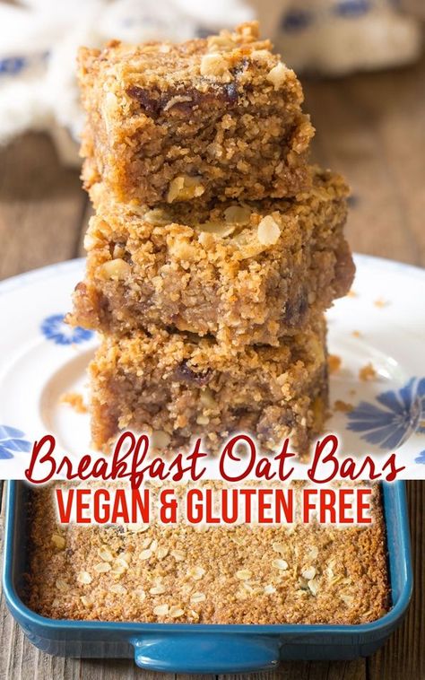 Breakfast Oat Bar Recipe - #GlutenFree and #Vegan breakfast bars made with oats, dates, and nuts. These delicious bars make fabulous after school snacks! #ASpicyPerspective via @spicyperspectiv Vegan Breakfast Bars, Oat Bar Recipe, Soft Breakfast, Oat Bar Recipes, Vegan Egg Substitute, Flapjack Recipe, Vegan Breakfasts, Vegetarian Nutrition, A Spicy Perspective