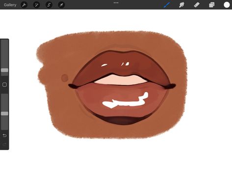 Big Lip Drawing, How To Draw Poc Lips, Drawing Black Lips, Black Lips Drawing Reference, Lip Shapes Drawing, Black Lips Drawing, Lips Tutorial Drawing, Anime Character Design References, Lips Smiling