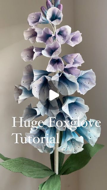 Paper Flowers Malaysia on Instagram: "To make this huge paper Foxglove, you’ll need crepe paper, floral wire no.22, spray paint (optional- you may also use other coloring method), liquid paper, marker pen, pvc tube, tape, hot glue and scissors. We tried to make this foxglove kind of cute in purplish blue 💙" Garden Installation, Liquid Paper, Flowers In The Attic, Pvc Tube, Craft Decor, Crepe Paper Flowers, Giant Flowers, Paper Floral, Flower Crowns