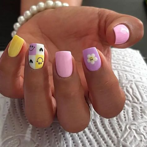 Whimsical Nail Art, Summer Nails Art, Kids Nail Designs, Confetti Nails, Pastel Nails Designs, Wow Nails, Gel Nail Art Designs, Summer Toe Nails