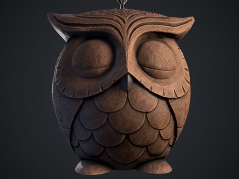 ArtStation - Sleepy wooden owl , Jacob Brown Etsy Ornaments, Owl Sketch, Owl Statue, Wood Jewelery, Wood Owls, Wooden Owl, Christmas Event, Owl Ornament, Wood Carving Patterns