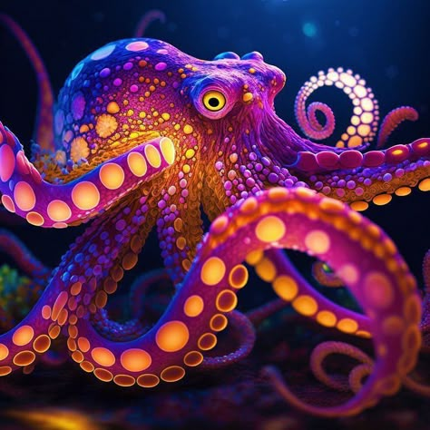 Colorful Octopus Painting, Pictures Of Octopus, Octopus Art Painting, Octopus Art Drawing, Octopus Colorful, Octopus Photography, Octopus Svg, Beautiful Octopus, Octopus Pictures