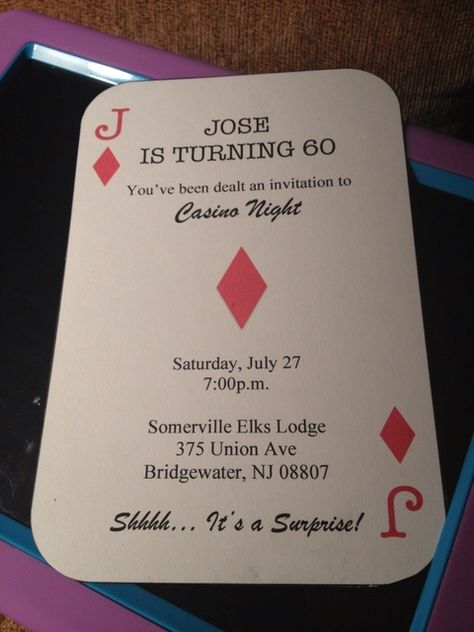 Photo 1 of 21: Casino / Birthday "Jose's surprise 60th birthday party" | Catch My Party Casino Birthday Party, 007 Casino Royale, Surprise 60th, Casino Birthday, Casino Night Fundraiser, Casino Party Foods, Vegas Theme, Casino Party Decorations, Poker Party