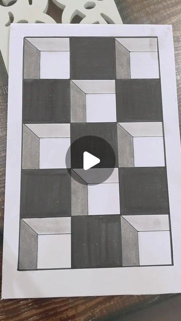 Illusion Drawings Easy, Easy Optical Illusions To Draw, Optical Illusions Art Easy, 3d Drawings Easy, Optical Illusions Drawings Easy, Illusions Drawings, Optical Illusions Drawings, Optical Illusion Paintings, 3d Grid