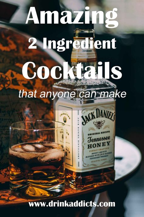 18 Easy 2 Ingredient Cocktails Anyone Can Make — Let's Drink! Two Ingredient Cocktails, 2 Ingredient Cocktails, Drinks For Wedding, Whiskey And Ginger Ale, Easy Holiday Drinks, Root Beer Recipe, Strawberry Banana Milkshake, Cranberry Juice And Vodka, Orange Juice And Vodka