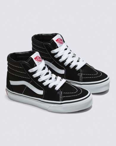 Vans Shoes High Tops, Black High Top Vans, Shopping List Clothes, Sk8 Hi Vans, Vans Store, Vans Kids, Cool Vans, Vans Logo, Shoes For Kids