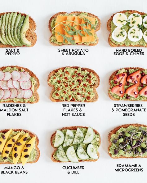 Healthy Sandwiches, Makanan Diet, Edamame, Arugula, Avocado Toast, Breakfast Brunch, Healthy Breakfast, Different Types, Healthy Snacks