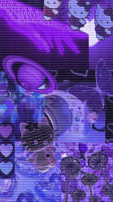 Revamped Edition! Purple Cybercore Collage Wallpaper. #purple #cybercore #collage #wallpaper #aesthetic #fyp #spookyxcreature Purple Tech Aesthetic, Cybercore Collage, Cybercore Aesthetic Wallpaper, Purple Cybercore, Cybercore Wallpaper, Collage Wallpaper Aesthetic, Cybercore Aesthetic, Weirdcore Aesthetic, Tech Aesthetic