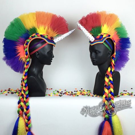 Rainbow Mohawk, Foam Wigs, Dance Props, Crazy Hat Day, Gay Pride Parade, Hat Day, Crazy Hats, Festival Hat, Fairy Clothes